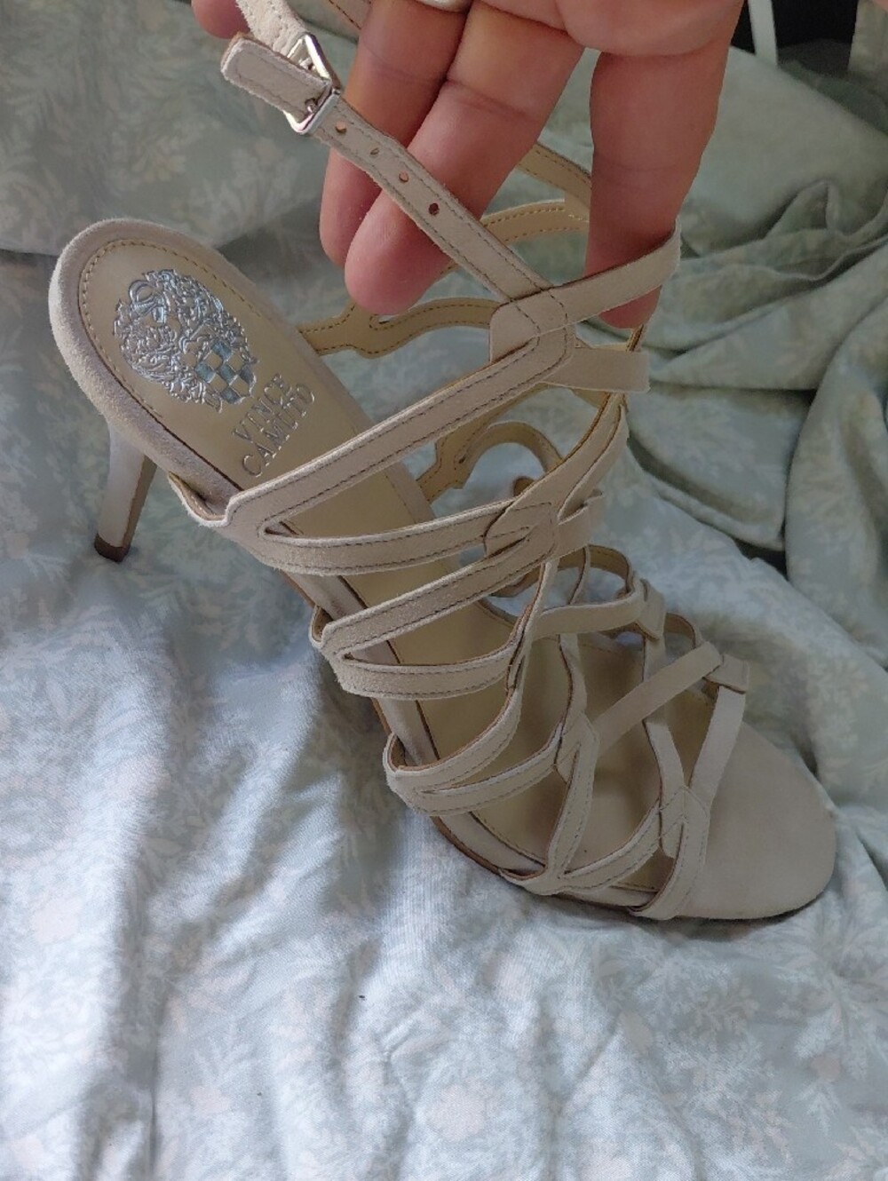 Vince Camuto Beige Strappy High-Heel Gladiator Sandals - Picture 2 of 6